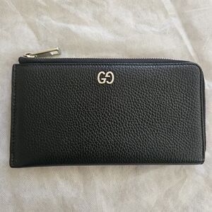 Gucci GG Marmont Black Leather Zip Around Long Wallet